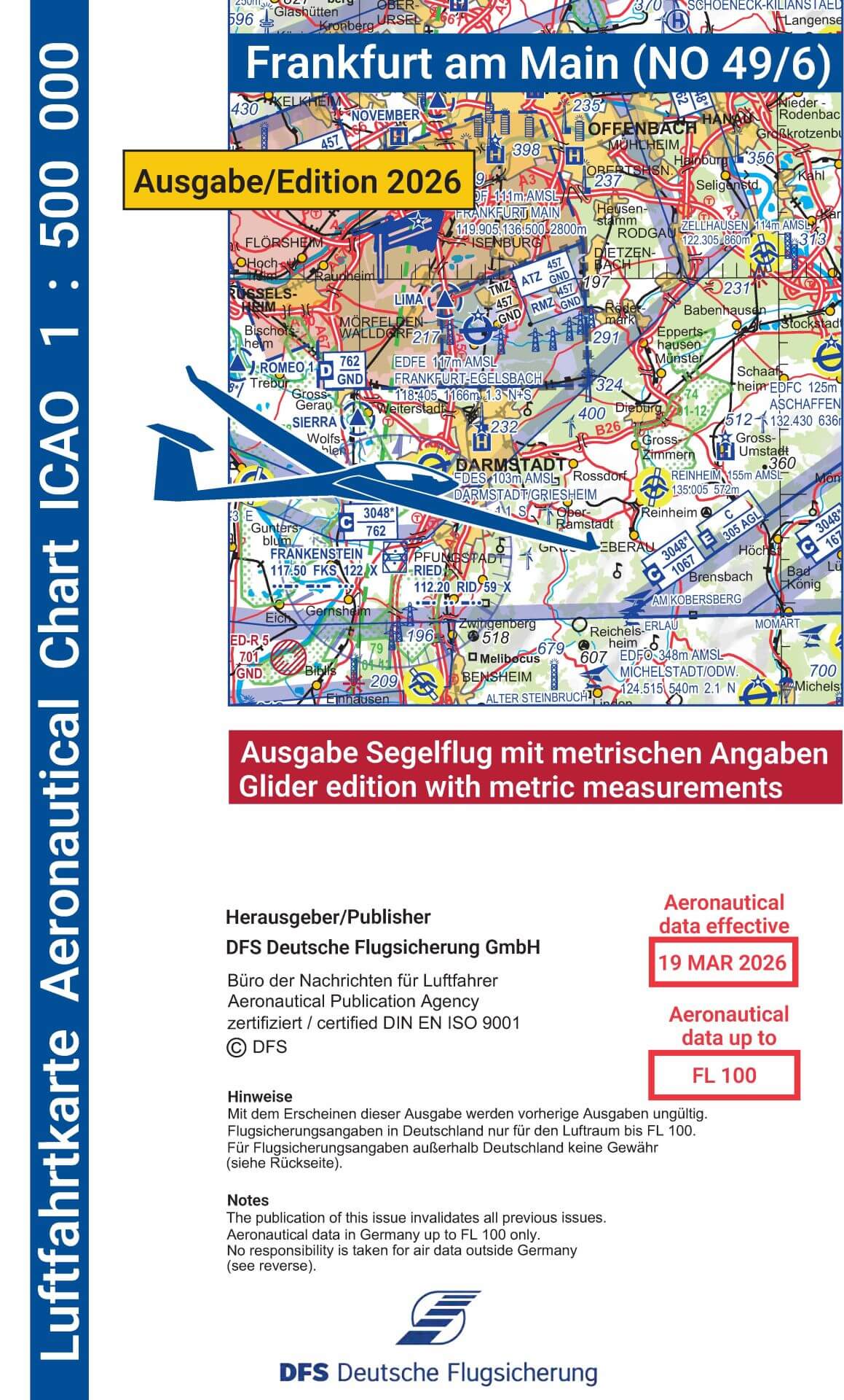 ICAO Segelflugkarte Deutschland 2026, Frankfurt