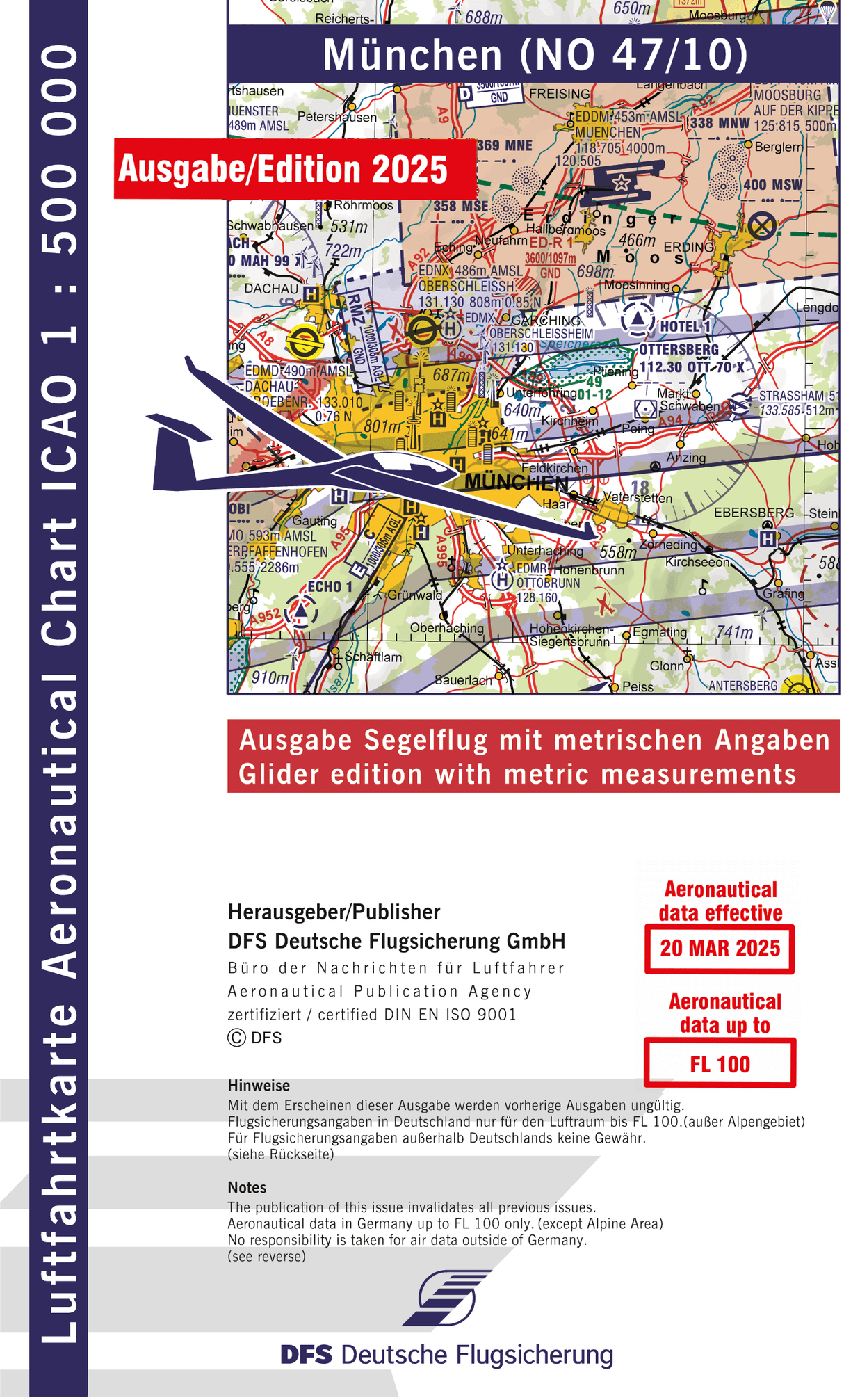 ICAO Segelflugkarte Deutschland 2025, München