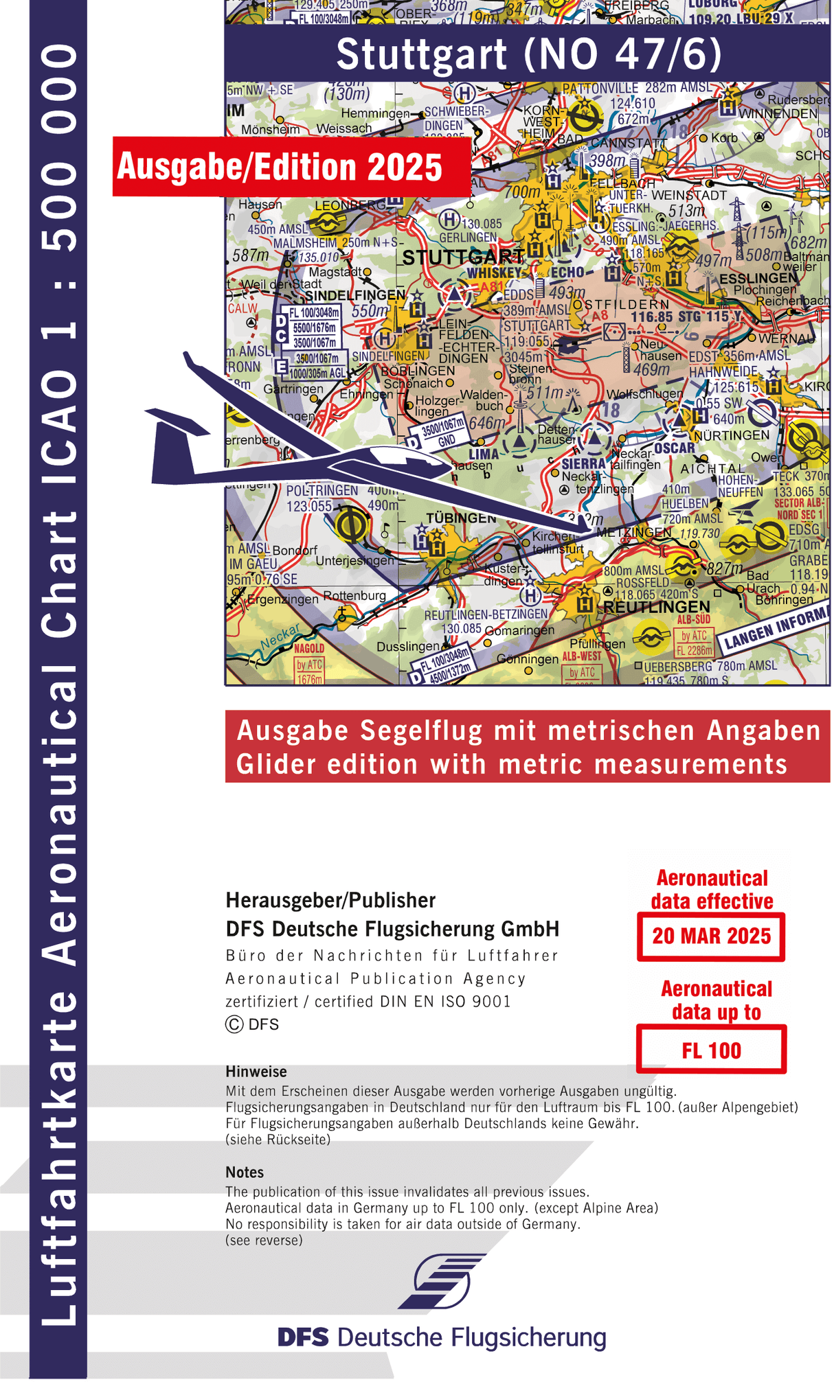 ICAO Segelflugkarte Deutschland 2025, Stuttgart