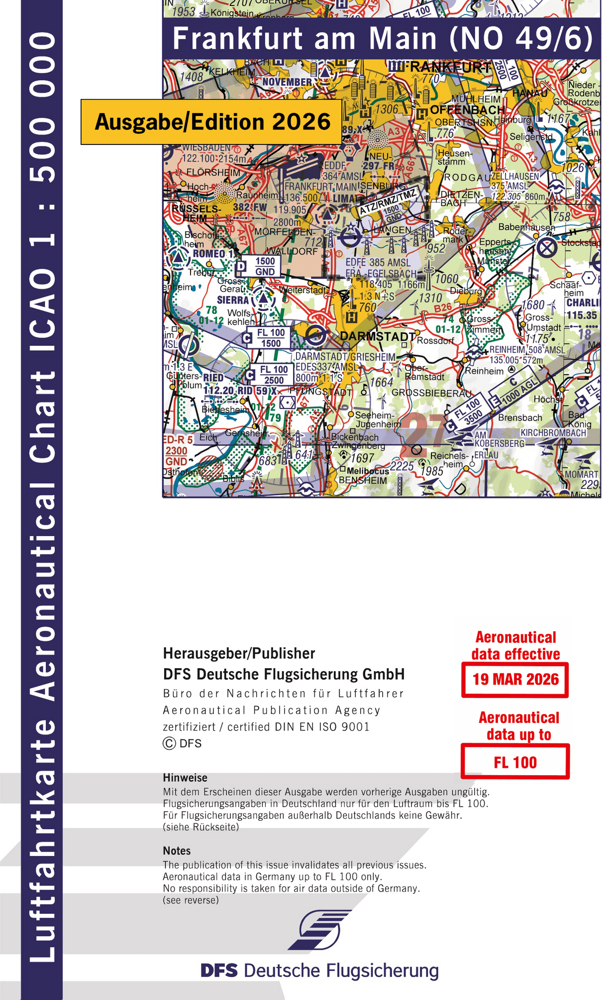 ICAO Flugkarte Deutschland 2026, Blatt Frankfurt
