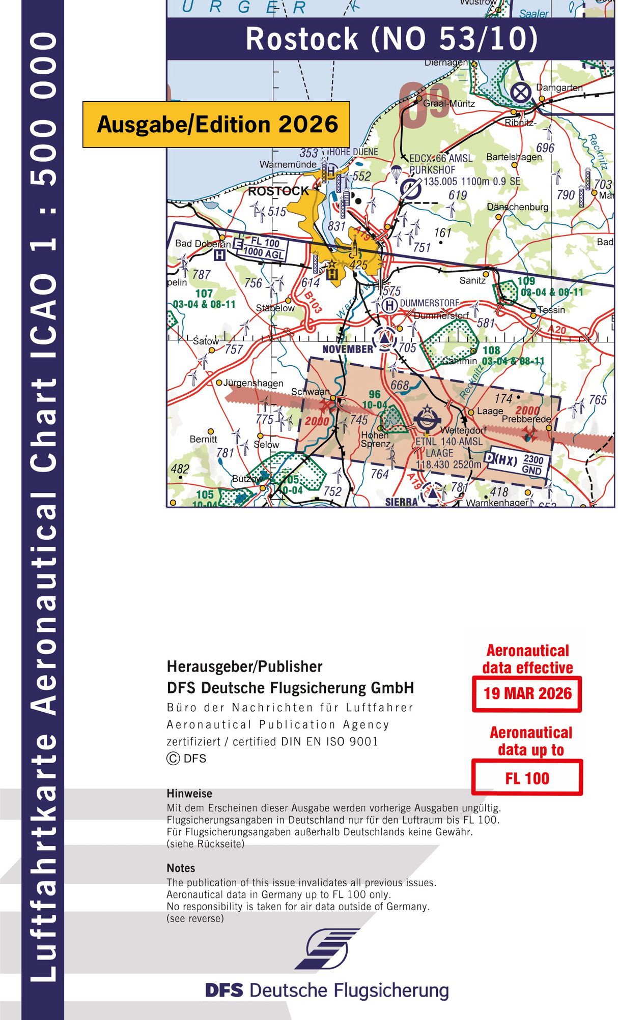ICAO Flugkarte Deutschland 2026, Blatt Rostock