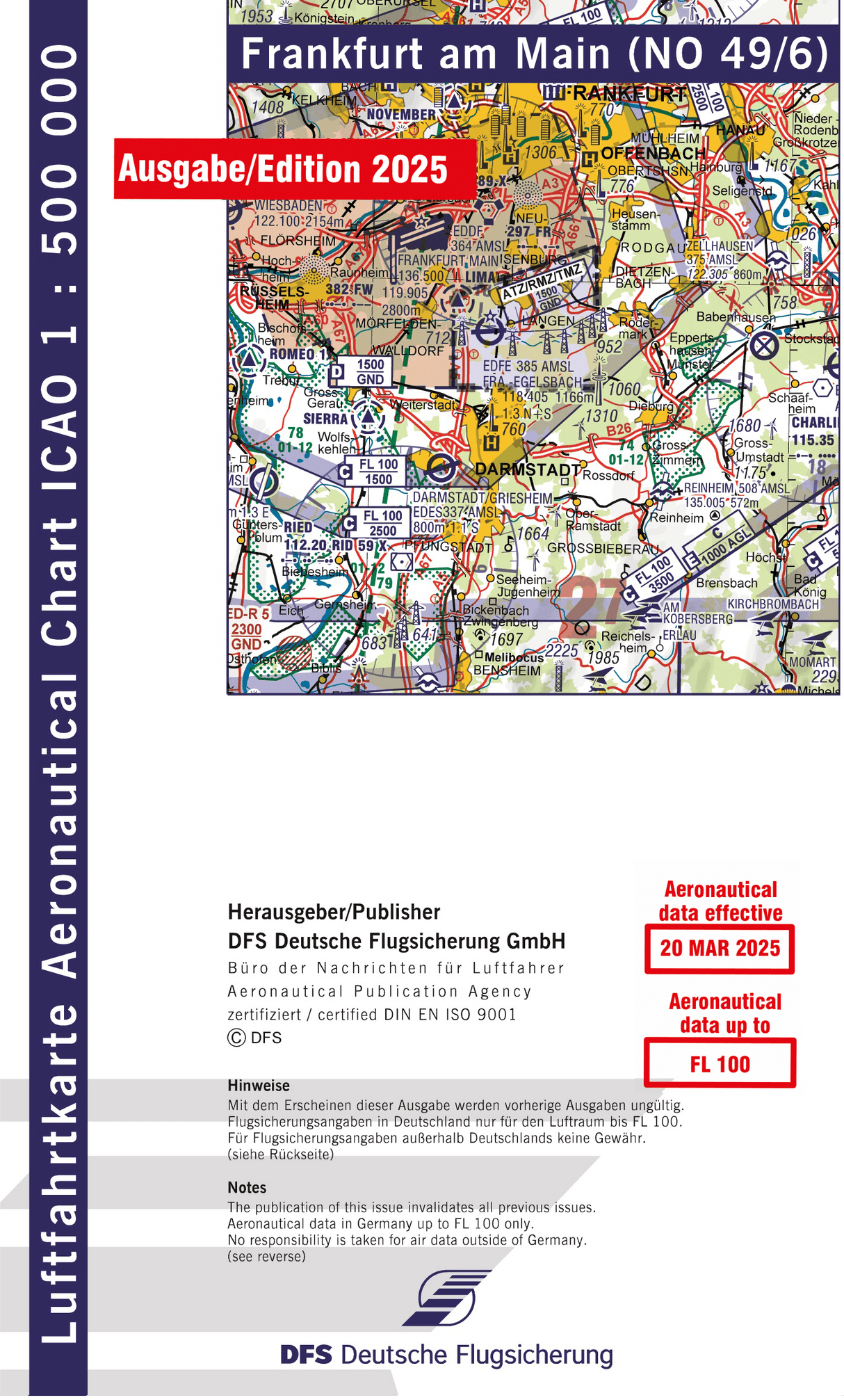 ICAO Flugkarte Deutschland 2025, Blatt Frankfurt