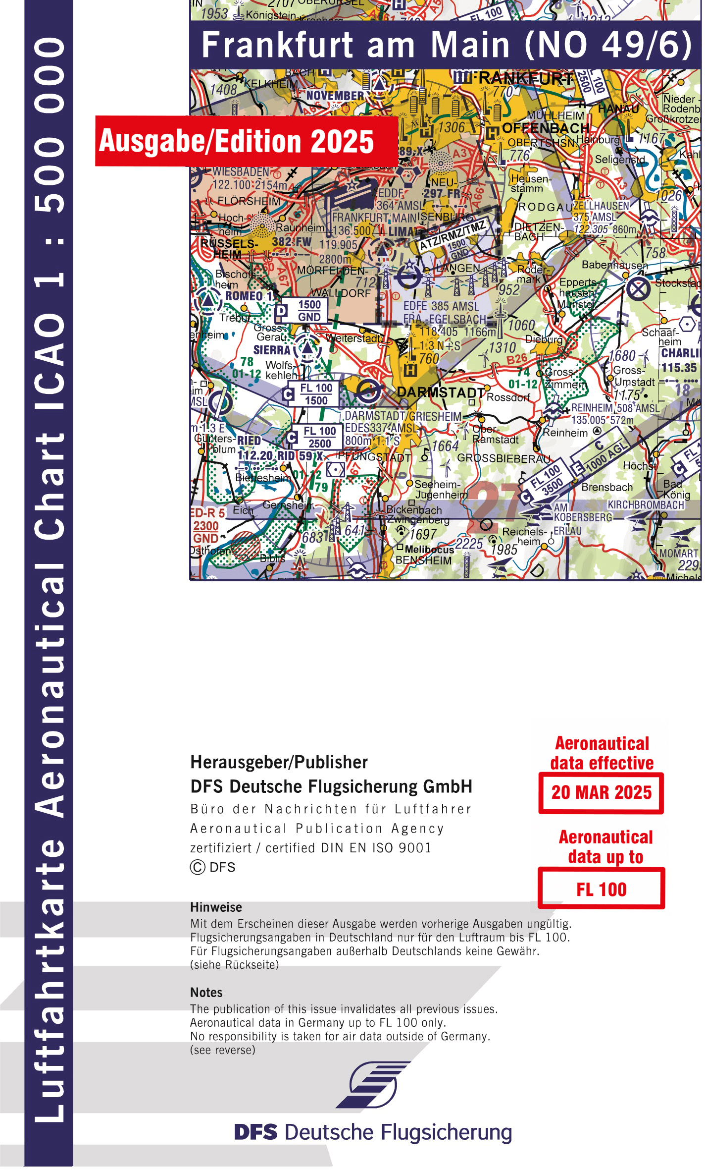 ICAO Flugkarte Deutschland 2025, Blatt Frankfurt