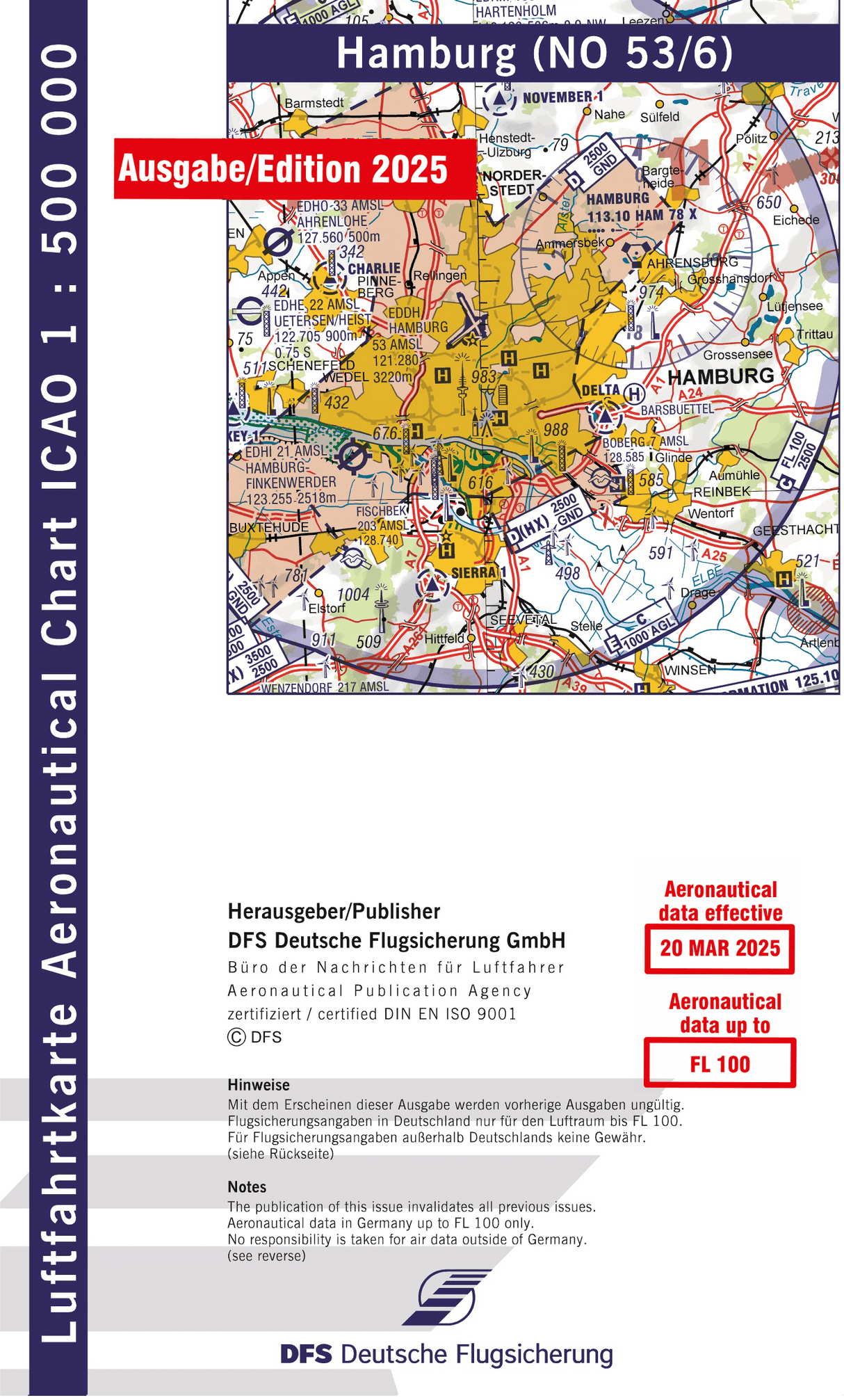 ICAO Flugkarte Deutschland 2025, Blatt Hamburg