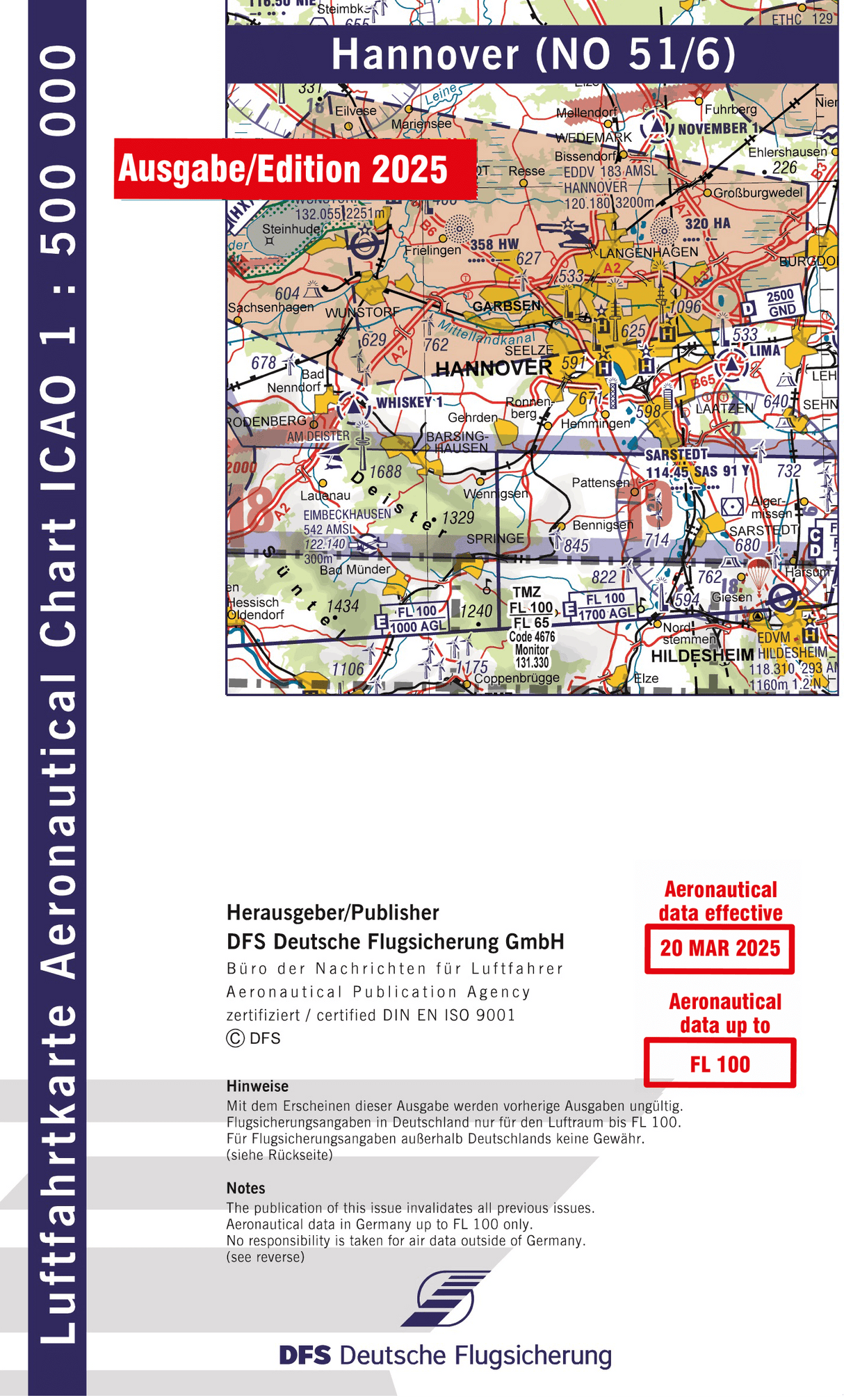 ICAO Flugkarte Deutschland 2025, Blatt Hannover