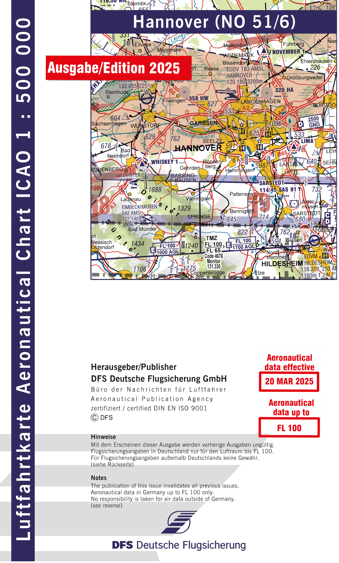 ICAO Flugkarte Deutschland 2025, Blatt Hannover
