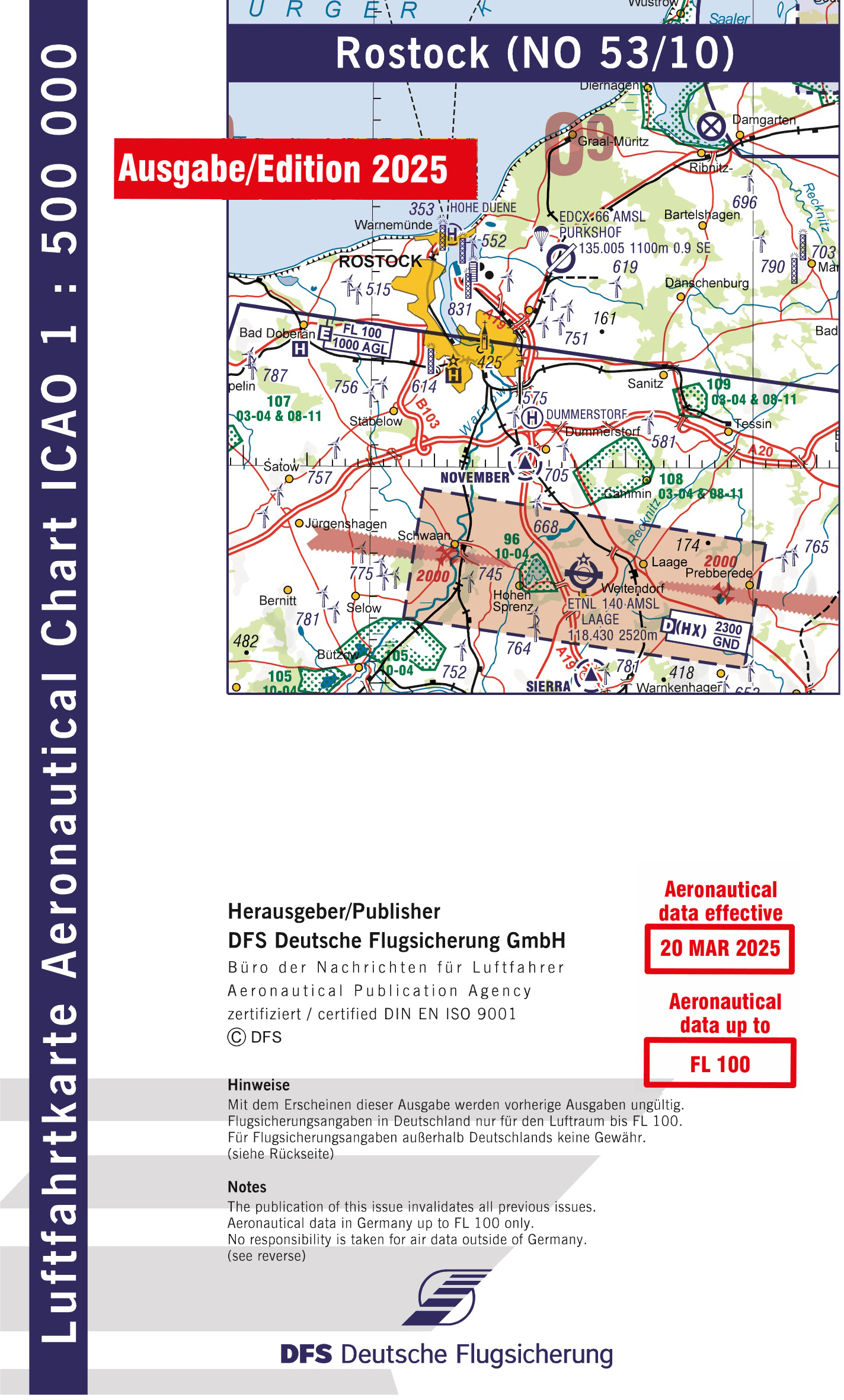 ICAO Flugkarte Deutschland 2025, Blatt Rostock