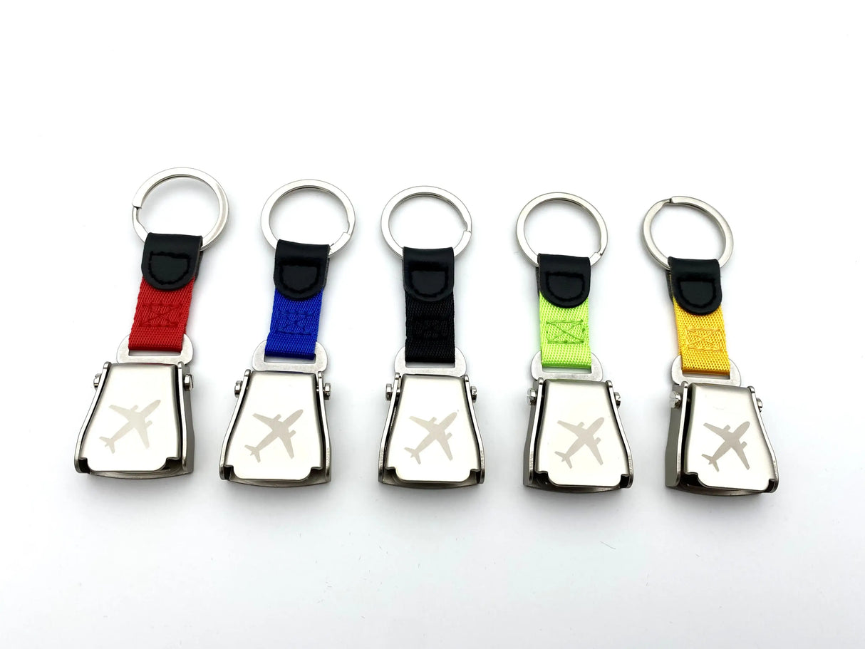 Schlüsselanhänger Flugzeuggurtschnalle mit Flaschenöffner