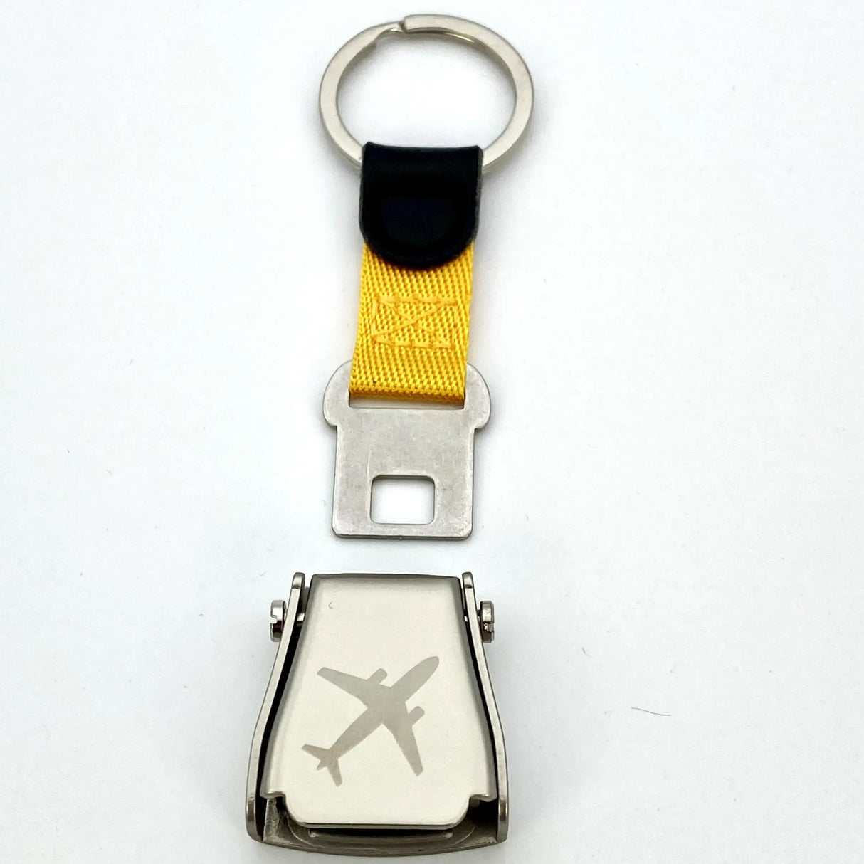 Schlüsselanhänger Flugzeuggurtschnalle mit Flaschenöffner