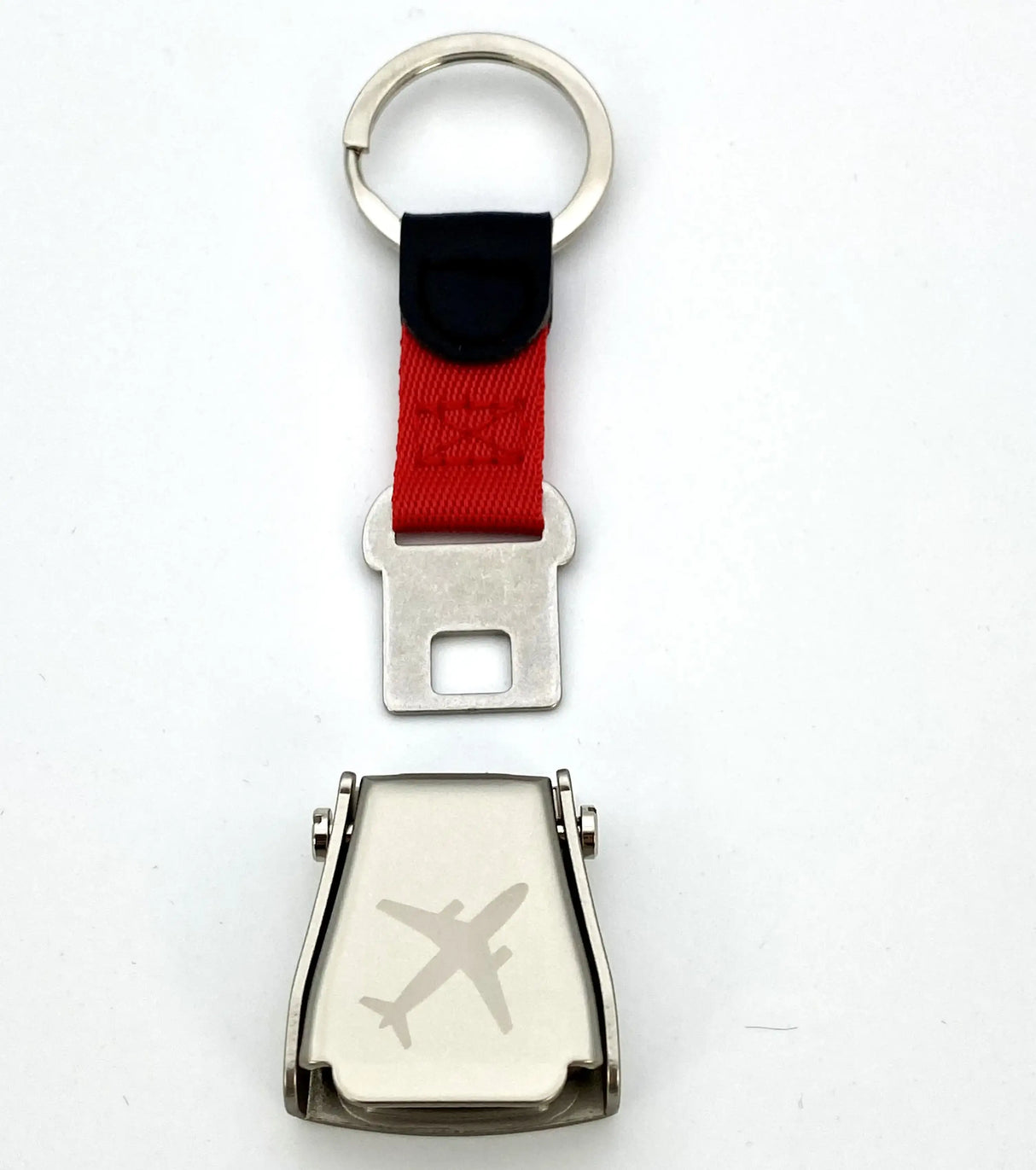 Schlüsselanhänger Flugzeuggurtschnalle mit Flaschenöffner