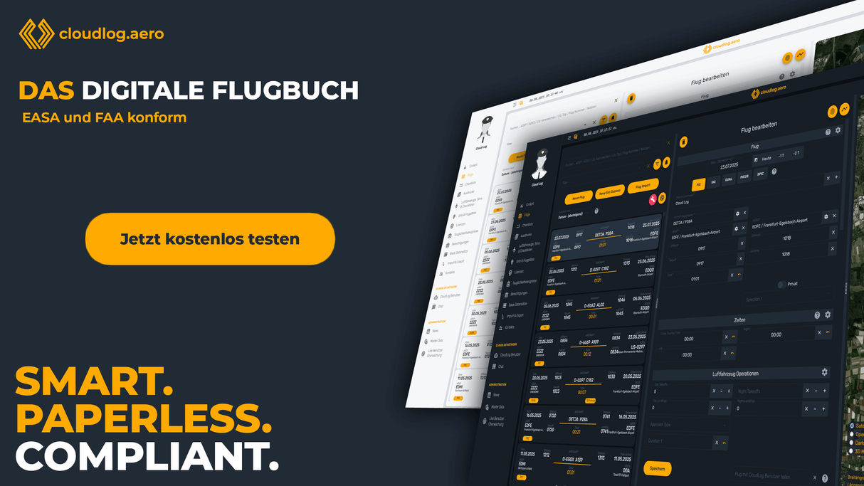 Cloudlog – Digitales Flugbuch für Piloten