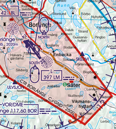 Rogers Data VFR Flugkarte Schweden Zentrum Nord 1:500.000, laminiert