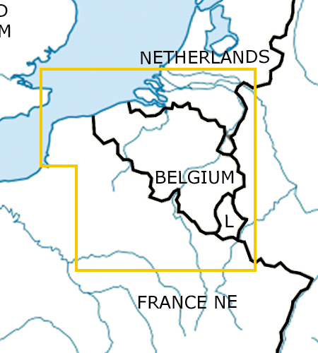 VFR Flugkarte Belgien und Luxemburg von Rogers Data 1:500.000 laminiert