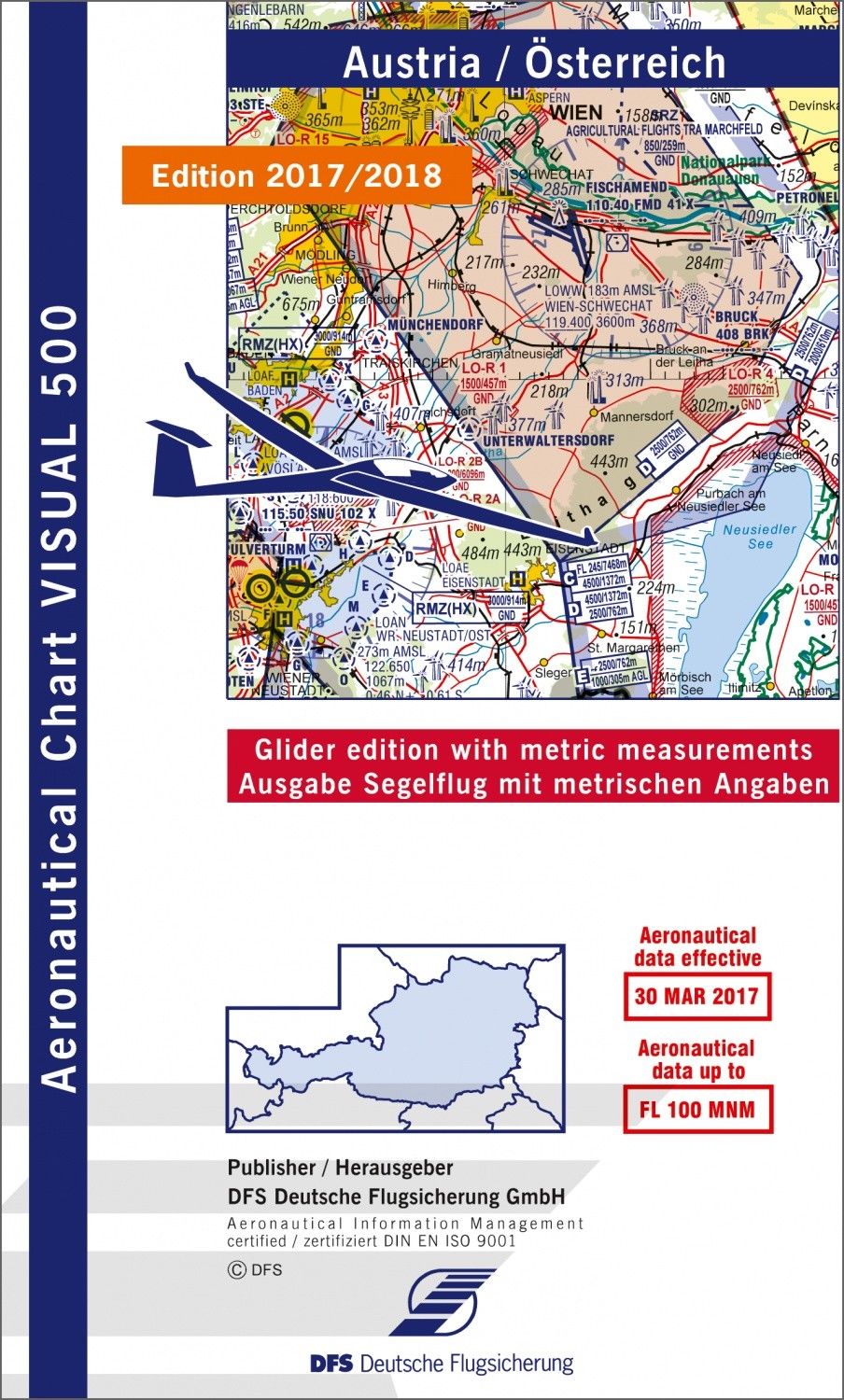 DFS - Visual 500 Segelflugkarte Österreich 2018/19 (1:500.000)
