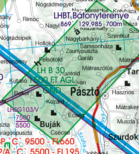 Rogers Data - VFR Flugkarte Ungarn 1:500.000, laminiert