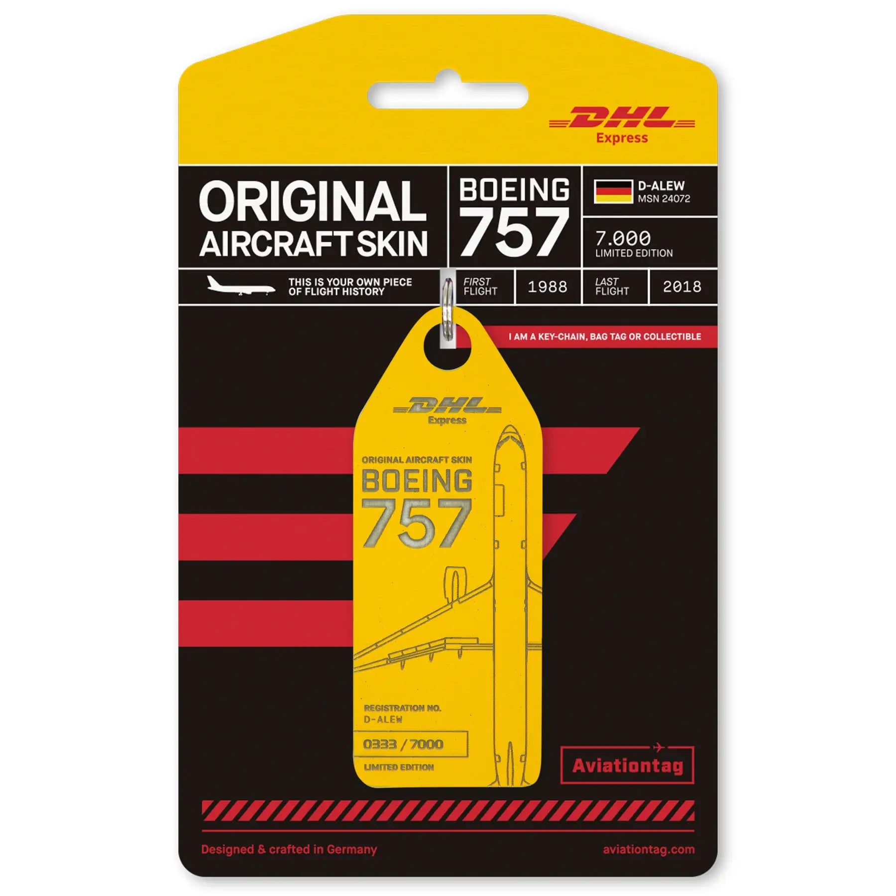 DHL Aviationtag B757 1006誕生日番号 Aviationtag DHL Express Boeing 757 D-ALEW – Aeroshop24