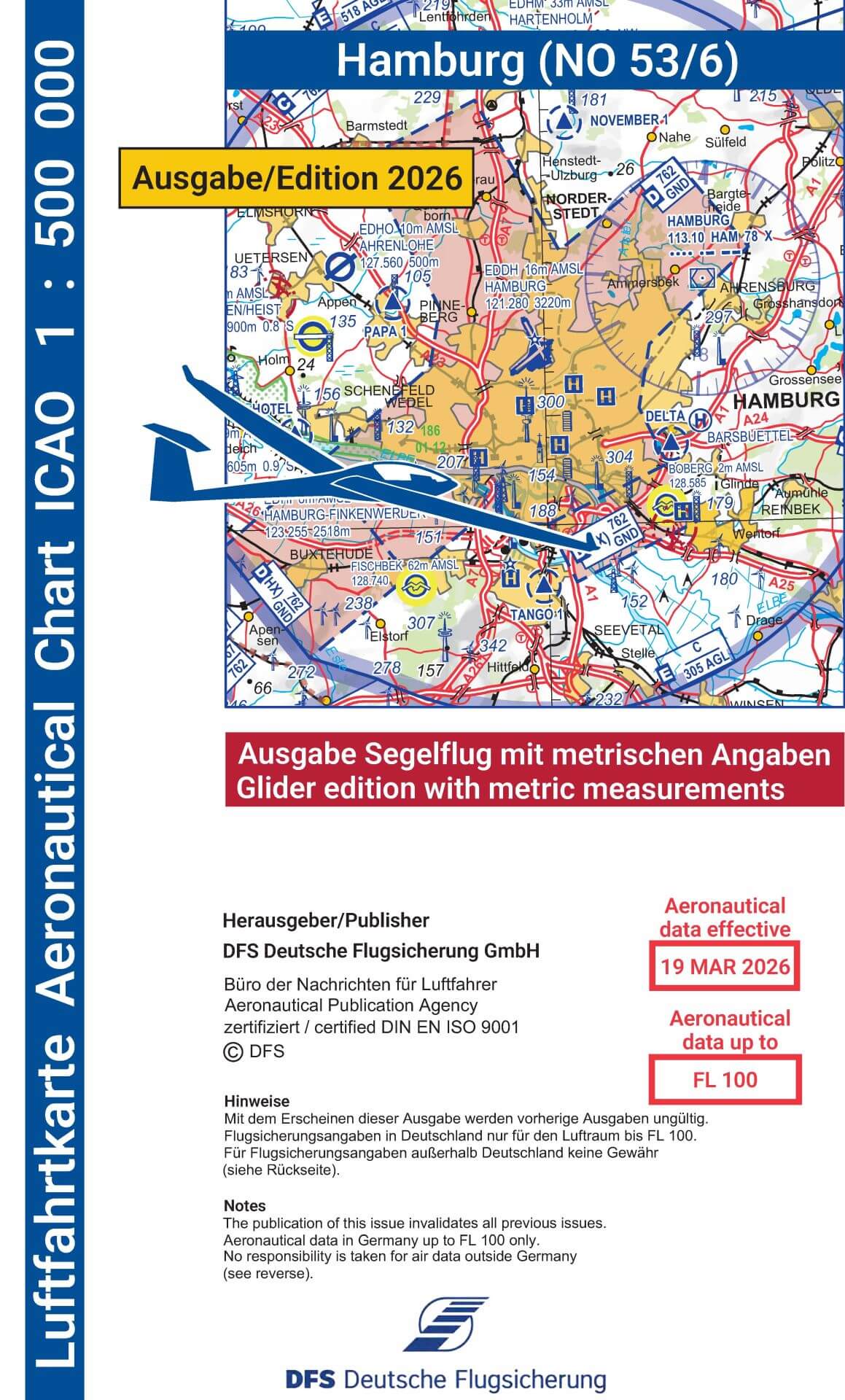 ICAO Segelflugkarte Deutschland 2026, Hamburg