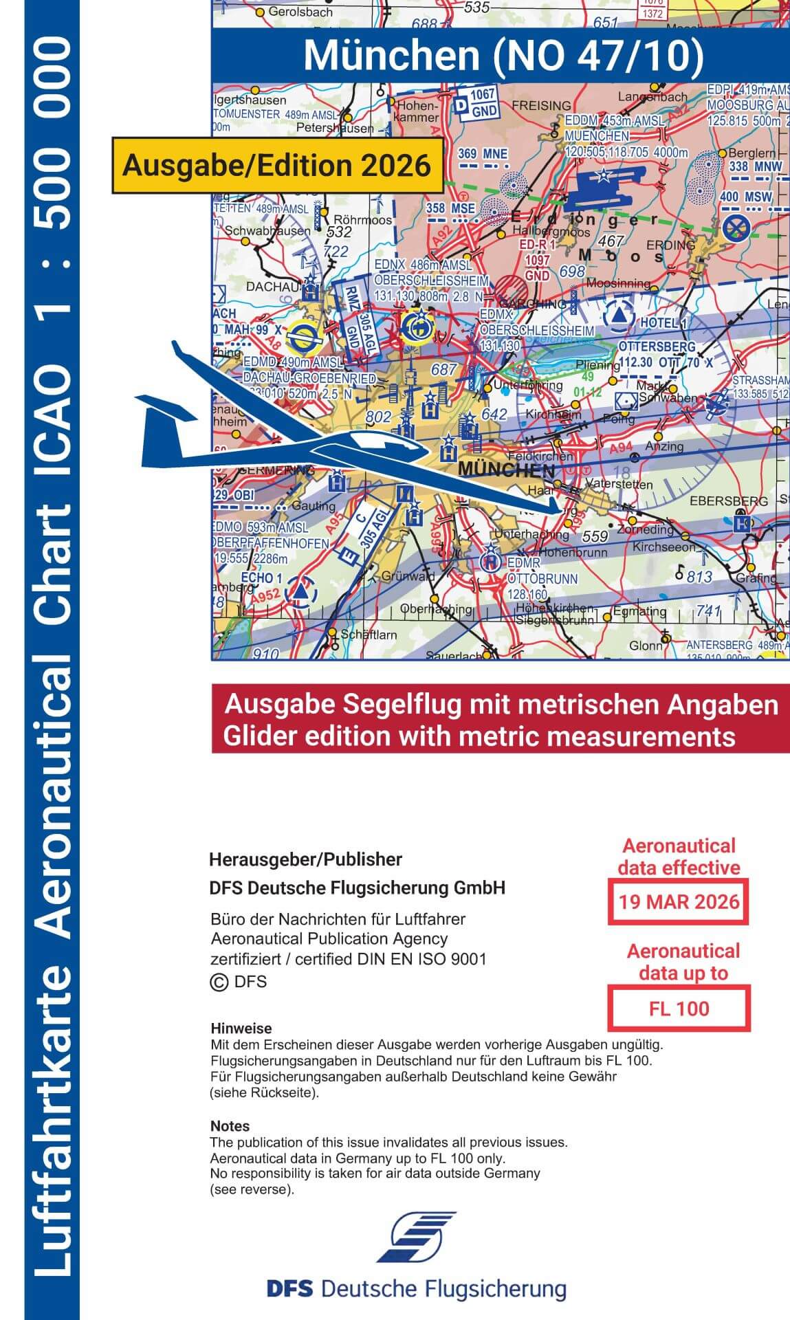 ICAO Segelflugkarte Deutschland 2026, München