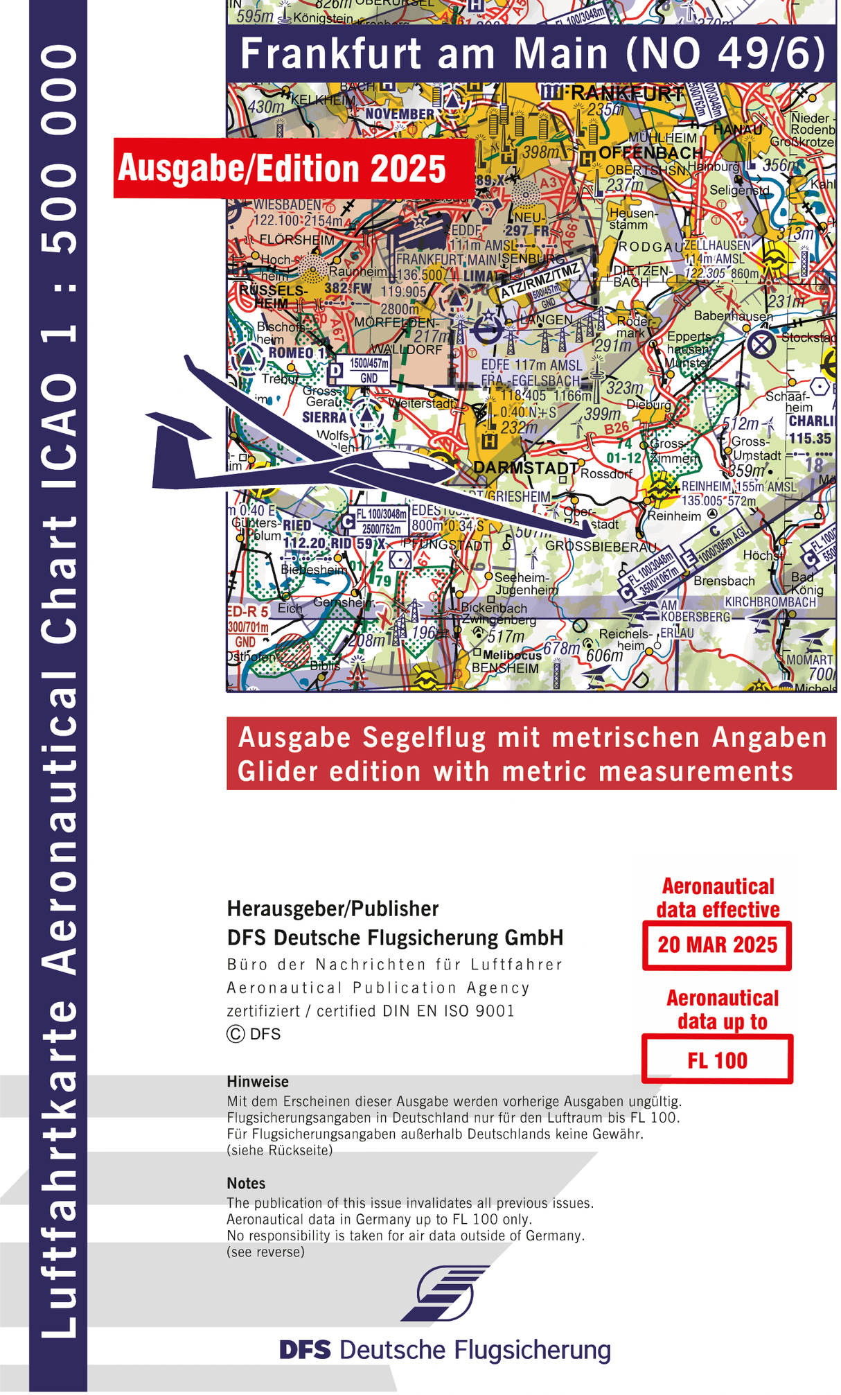 ICAO Segelflugkarte Deutschland 2025, Frankfurt