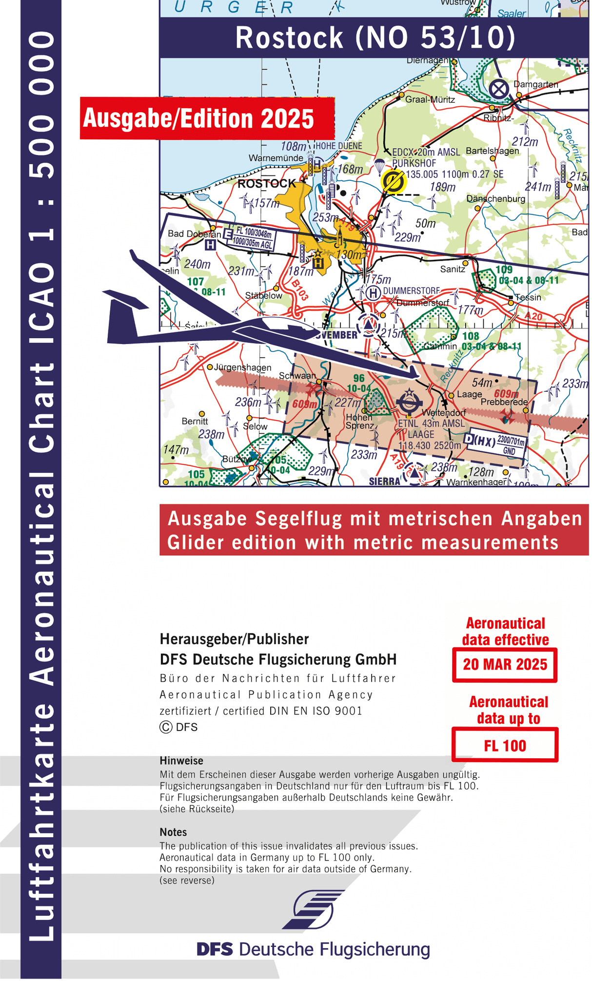 ICAO Segelflugkarte Deutschland 2025, Rostock