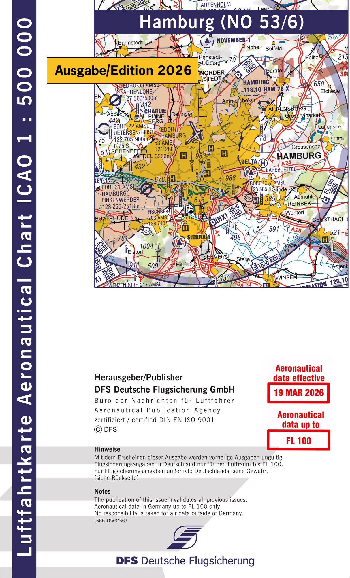 ICAO Flugkarte Deutschland 2026, Blatt Hamburg
