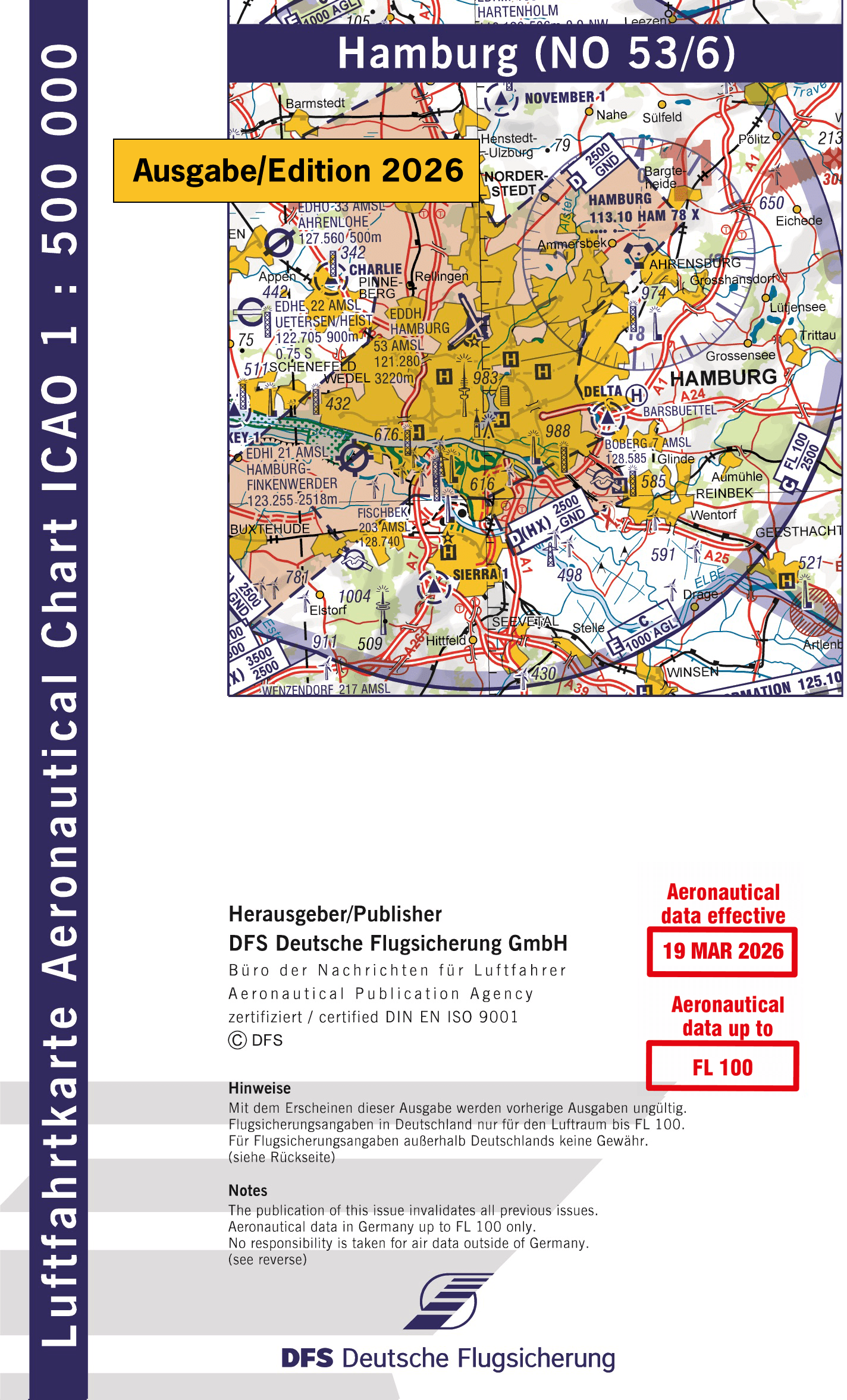 ICAO Flugkarte Deutschland 2026, Blatt Hamburg