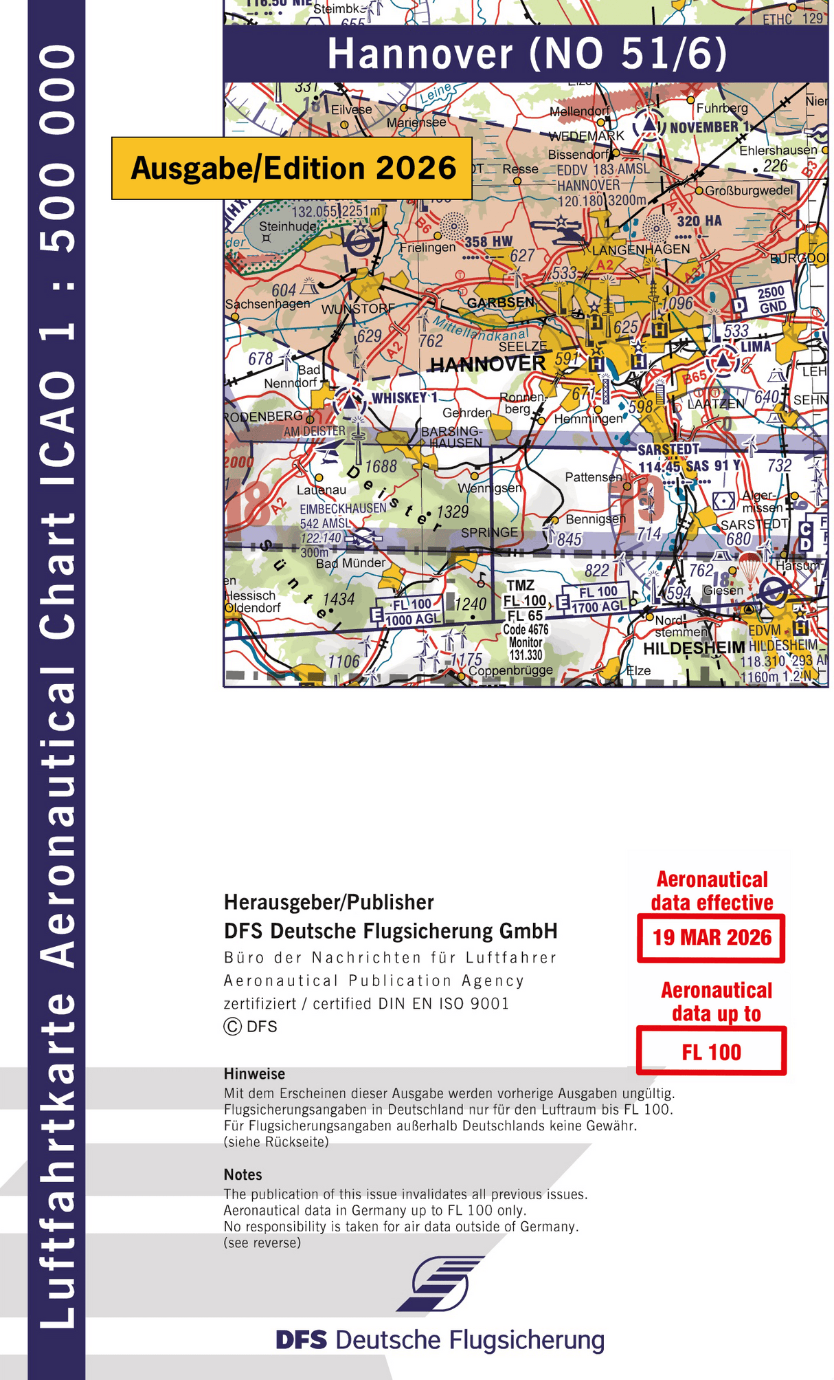 ICAO Flugkarte Deutschland 2026, Blatt Hannover