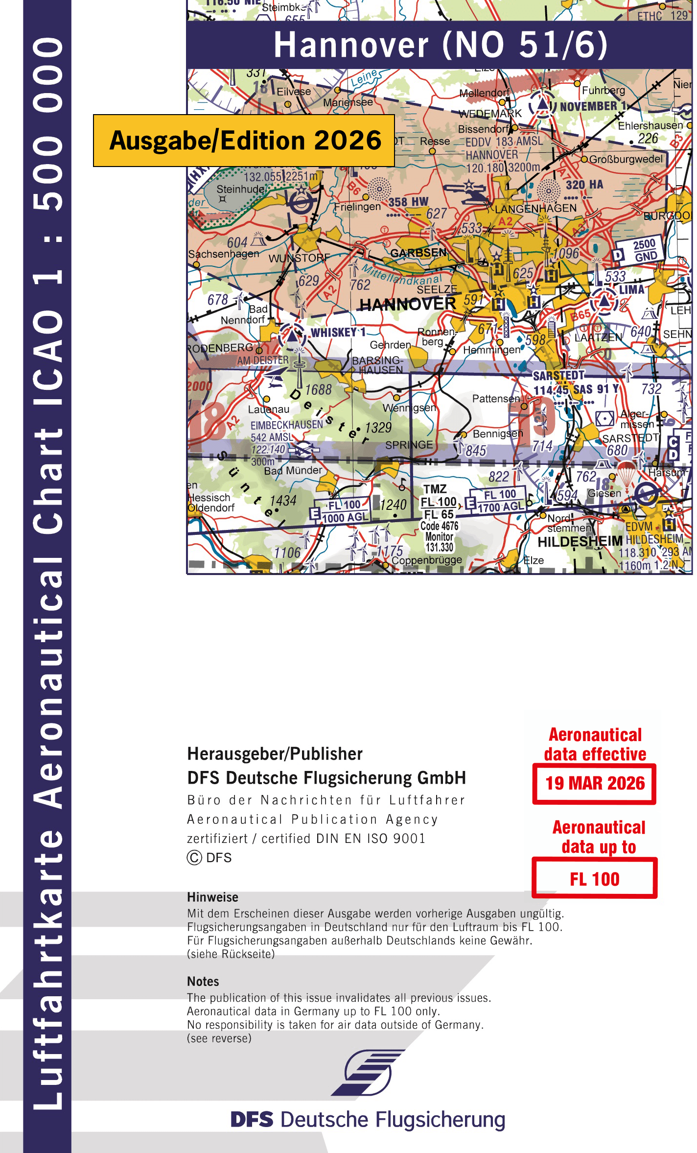 ICAO Flugkarte Deutschland 2026, Blatt Hannover