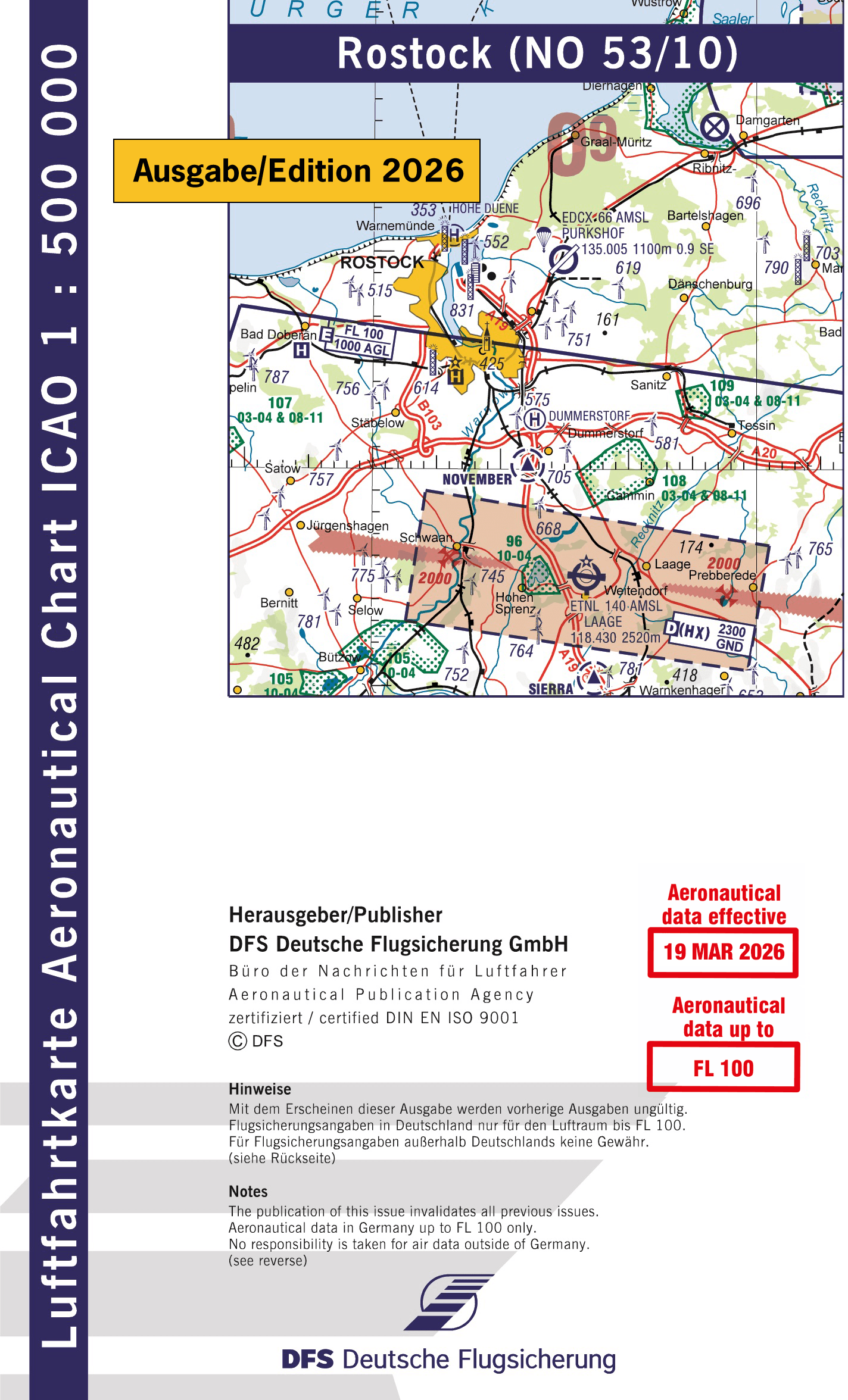 ICAO Flugkarte Deutschland 2026, Blatt Rostock