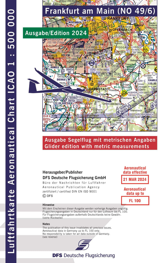 ICAO Segelflugkarte Deutschland 2024, Frankfurt