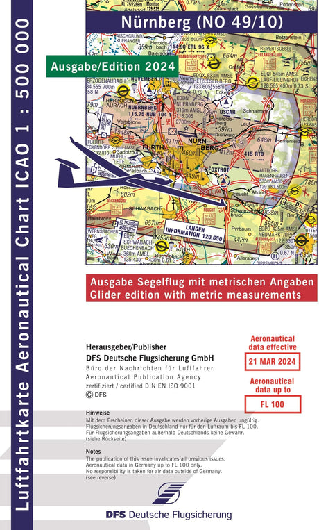 ICAO Segelflugkarte Deutschland 2024, Nürnberg