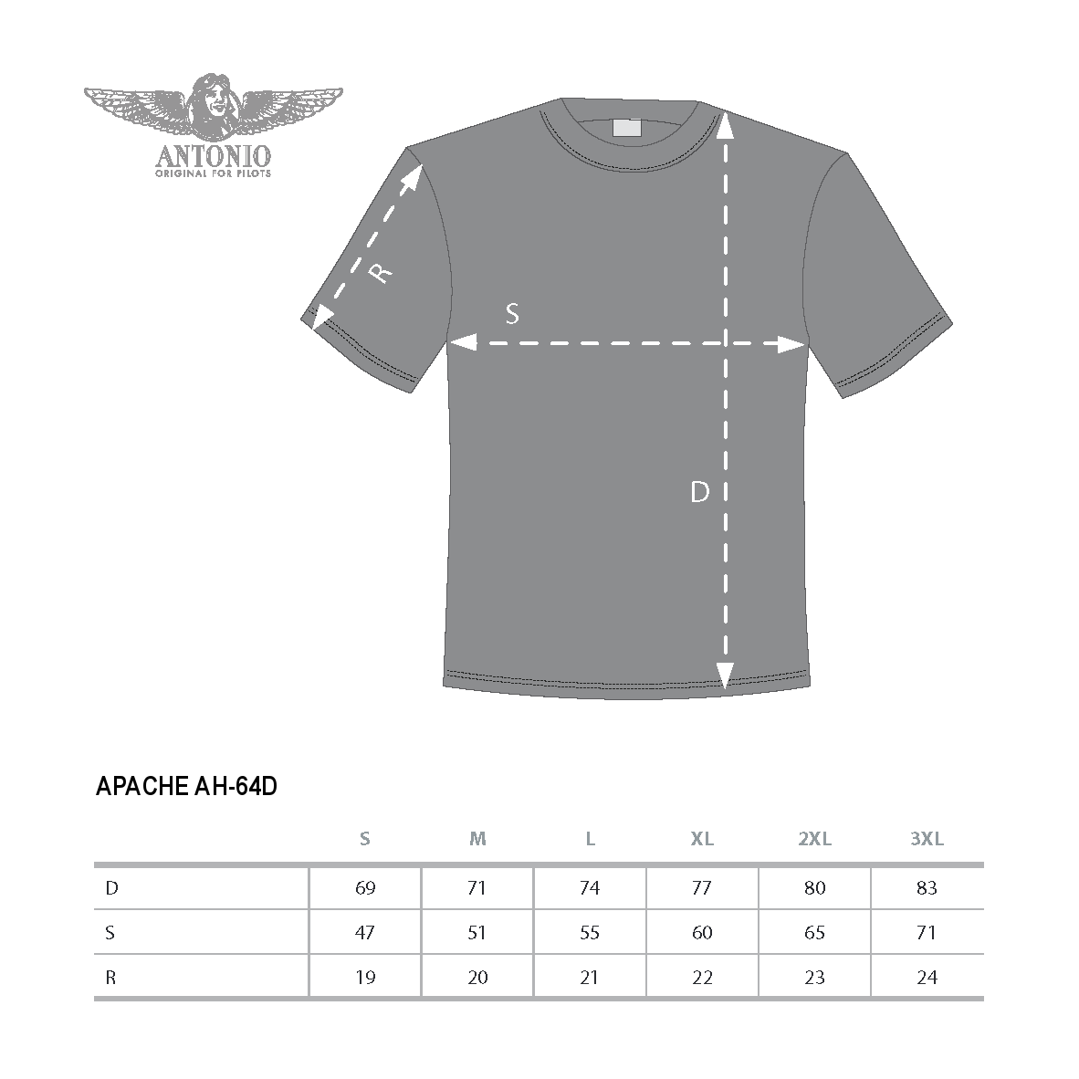 Antonio - T-Shirt Kampfhubschrauber APACHE AH-64D