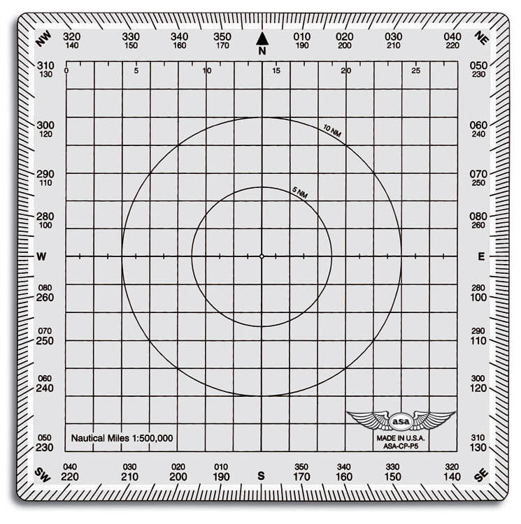 ASA Kursviereck Square Aviation Plotter