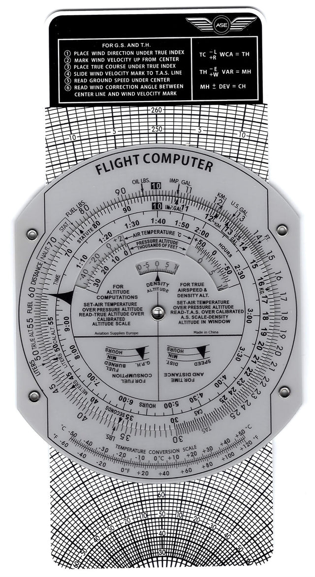 ASE Navigationsrechner Plastic E6B Flight Computer 