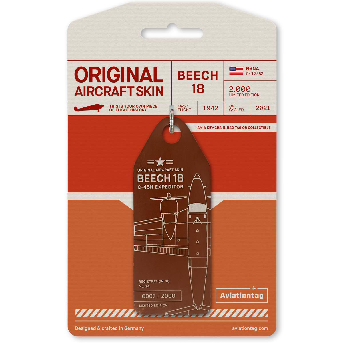 Aviationtag Beechcraft 18 C45H N6NA