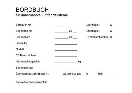 Bordbuch für die unbemannte Luftfahrt / Drohnen-Bordbuch