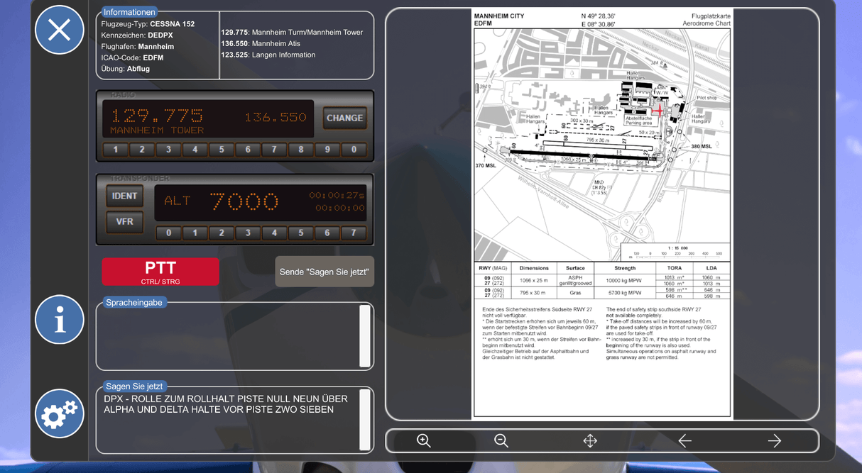 DFS VFR Sprechfunk Simulator