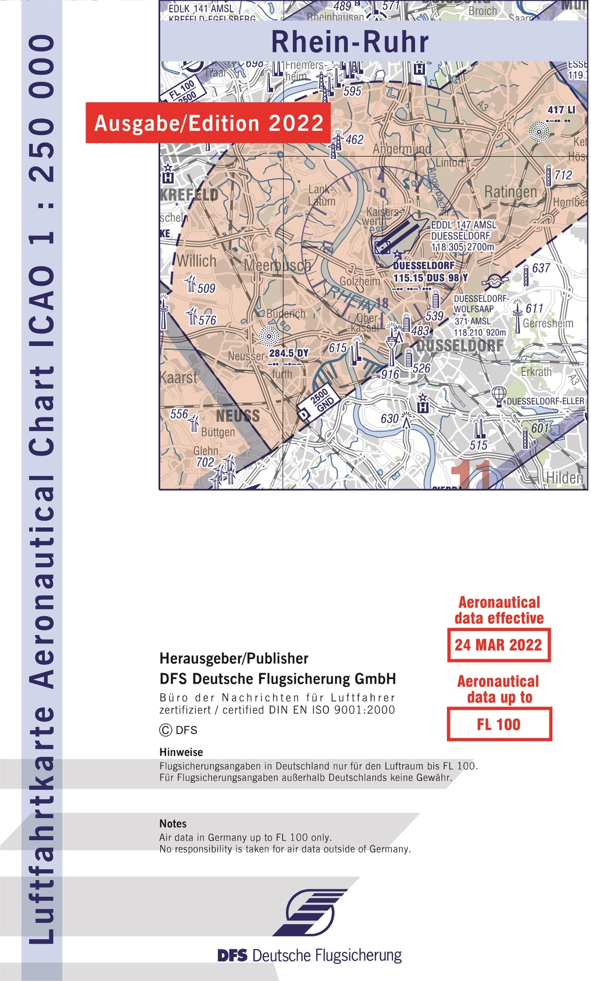 ICAO Flugkarte Deutschland 2022, Blatt Rhein-Ruhr