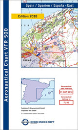 ICAO VFR Flugkarte 500 Spanien, Blatt Ost Ausgabe 2019 Maßstab 1:500.000