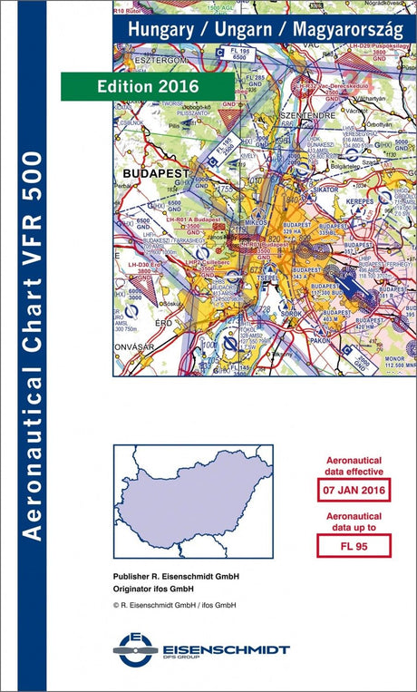 ICAO VFR Flugkarte 500 Ungarn Ausgabe 2019 Maßstab 1:500.000