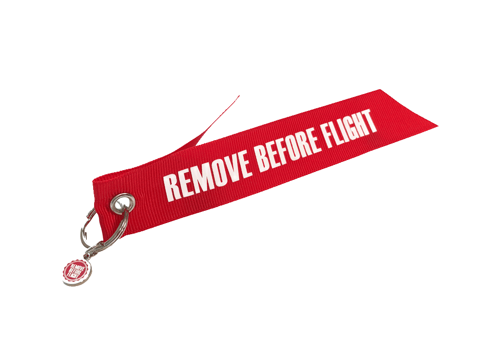 RBF-Originals Fähnchen-Schlüsselanhänger "Remove Before Flight" (Set 3 Stück)