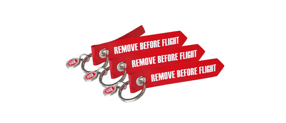 RBF-Originals Mini-Schlüsselanhänger "Remove Before Flight" - 3 Stück