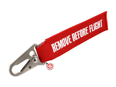 RBF-Originals Schlüsselanhänger "Remove Before Flight" mit Flugzeug-Karabiner 