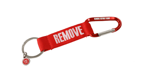 RBF Schlüsselanhänger "Remove Before Flight" mit Karabiner-Strap 