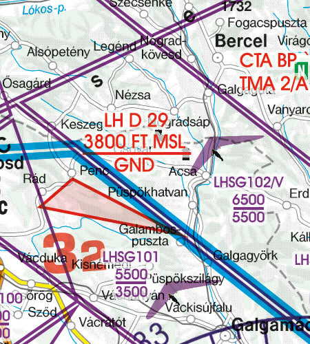 Rogers Data - VFR Flugkarte Ungarn 1:500.000, laminiert