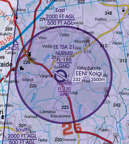 Rogers Data VFR ICAO Flugkarte Estland