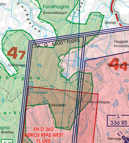 Rogers Data VFR Flugkarte Norwegen Zentrum Nord