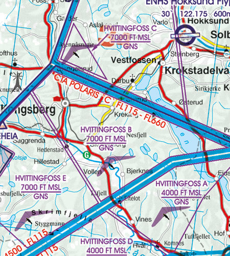 Rogers Data VFR ICAO Flugkarte Norwegen Zentrum Süd