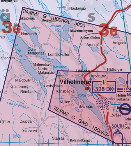 Rogers Data VFR Flugkarte Schweden Nord