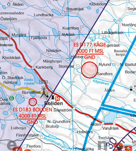 Rogers Data VFR Flugkarte  Schweden Zentrum Nord